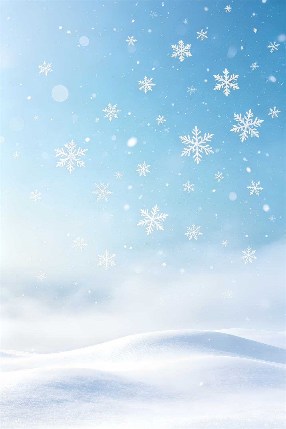 Christmas Snowflake Backdrop Snow Winter Sky Bokeh Christmas Muslin Backdrops GQ69-55