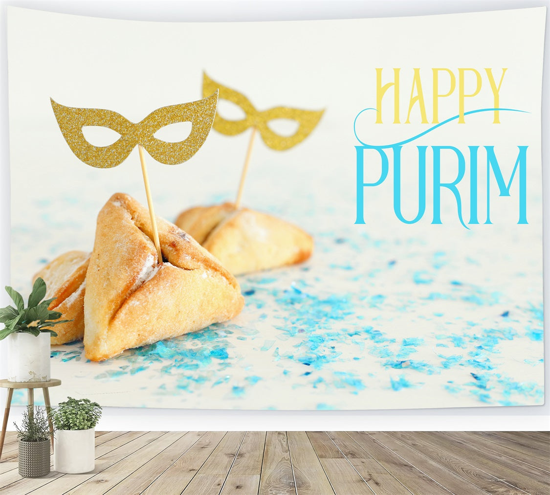 Purim Backdrop Elegant Purim Cookie Mask Backdrop GTY3-10