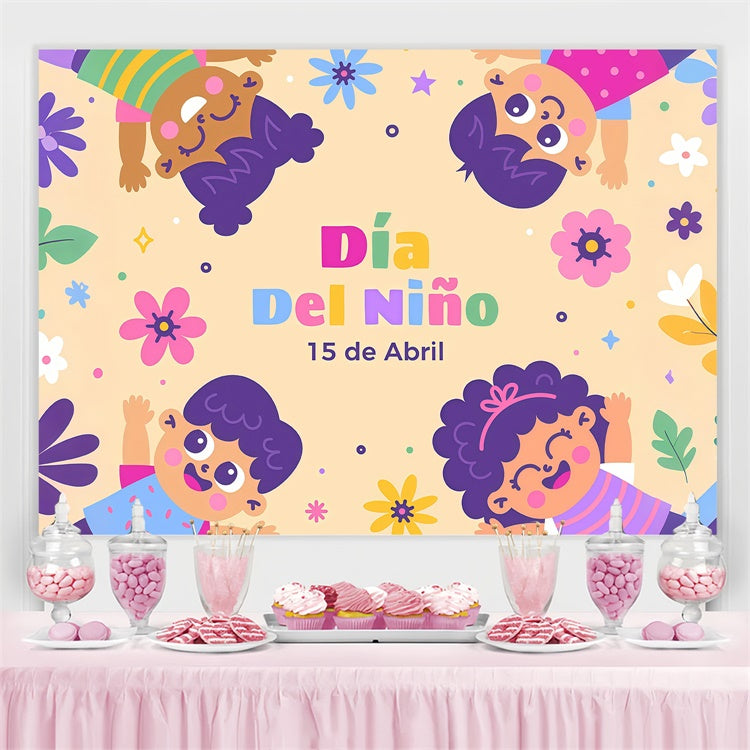 Mexican Children's Day Backdrop Bright Floral Festival Backdrop GTY3-134