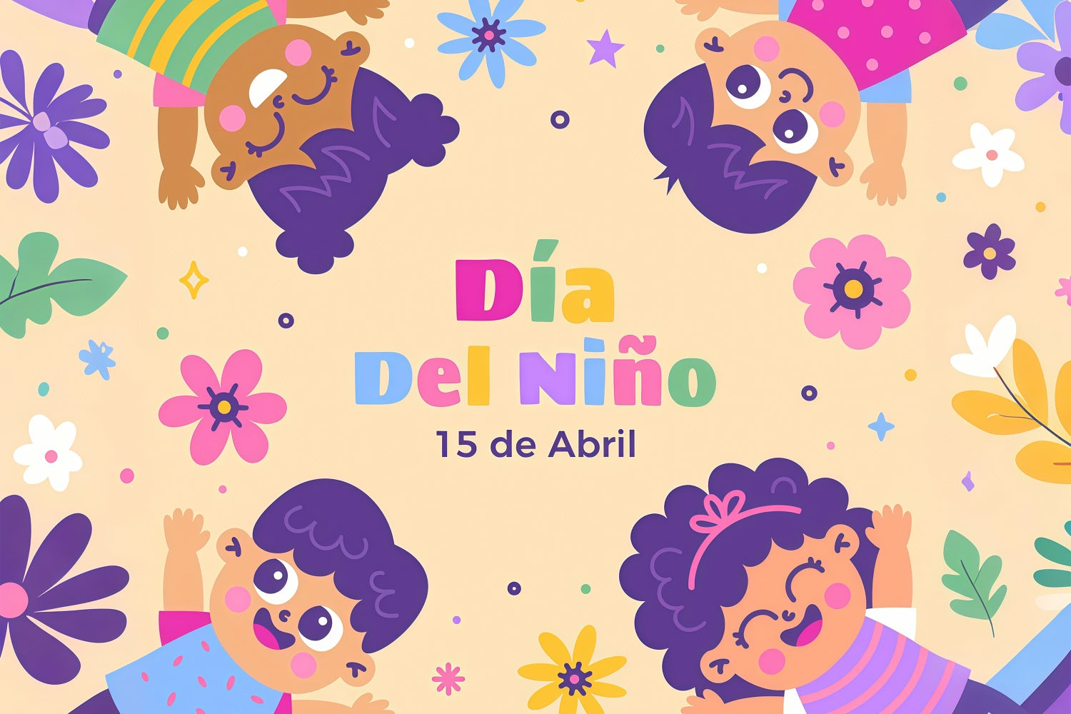 Mexican Children's Day Backdrop Bright Floral Festival Backdrop GTY3-134