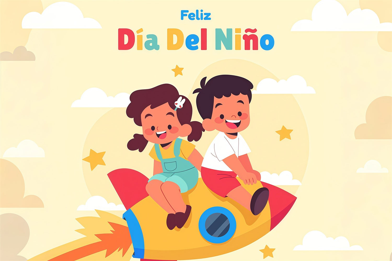 Mexican Children's Day Backdrop Happy Space Journey Backdrop GTY3-135