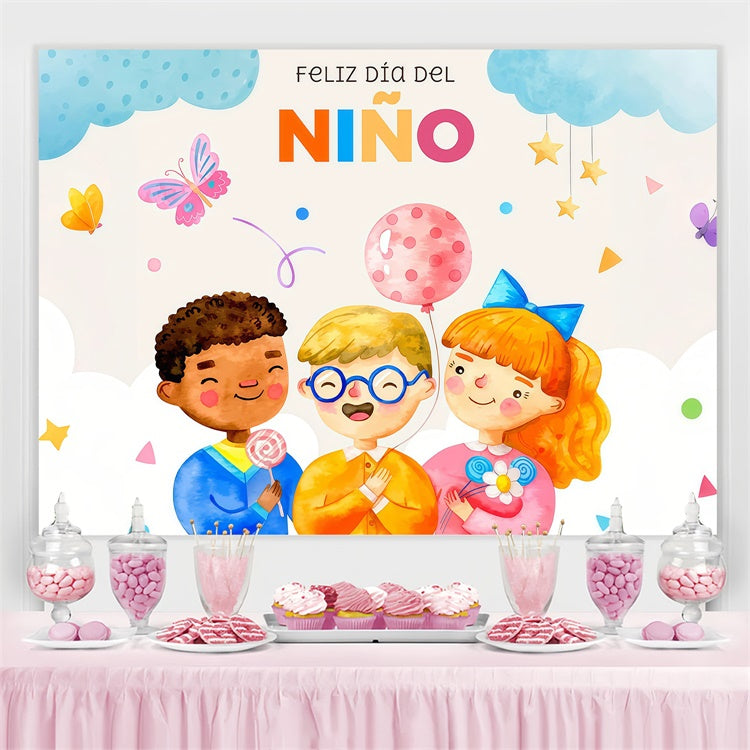Mexican Children's Day Backdrop Colorful Childhood Candy Backdrop GTY3-136