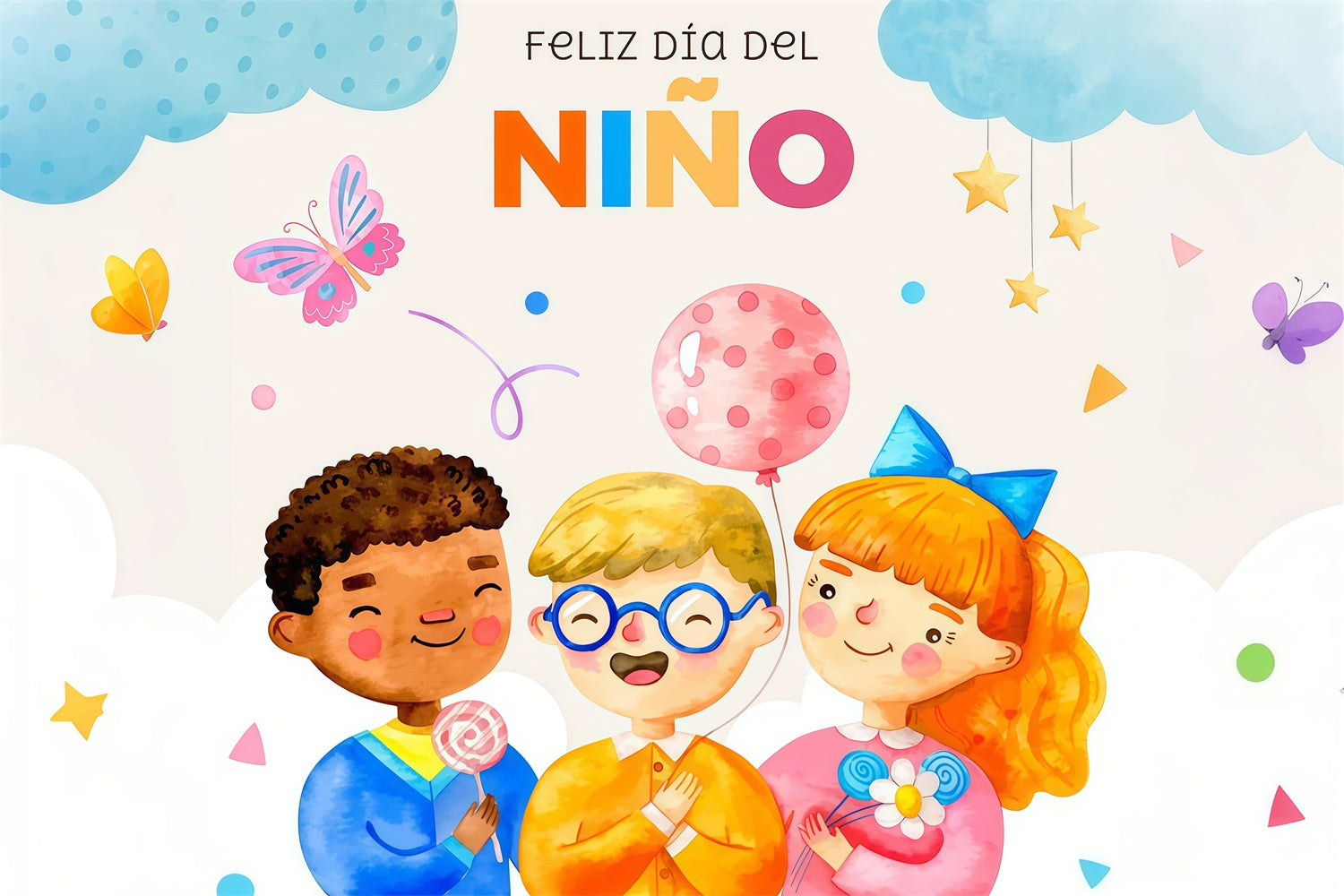 Mexican Children's Day Backdrop Colorful Childhood Candy Backdrop GTY3-136