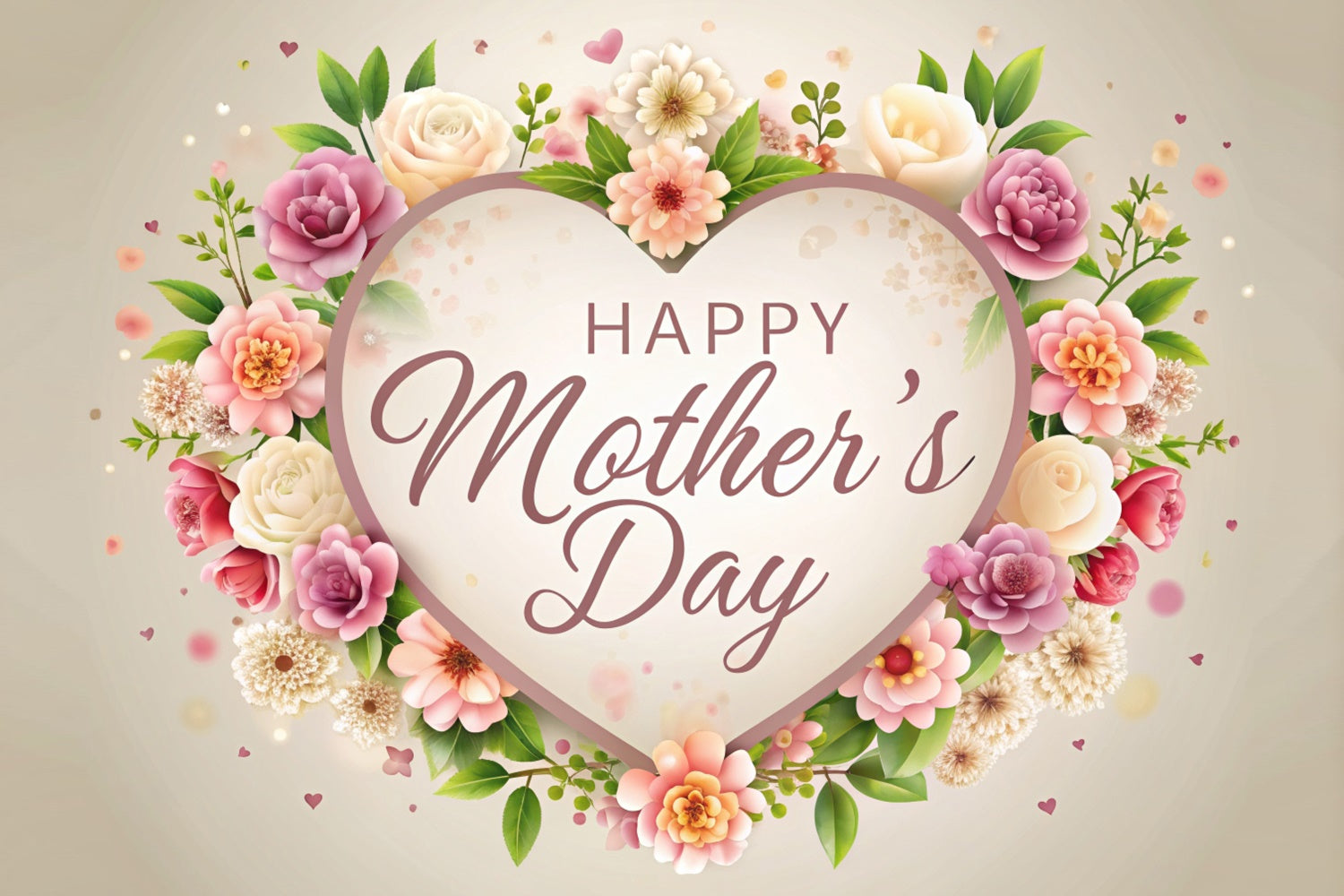 Mother's Day Backdrop Ideas Heart-Shaped Floral Wreath Backdrop GTY3-140