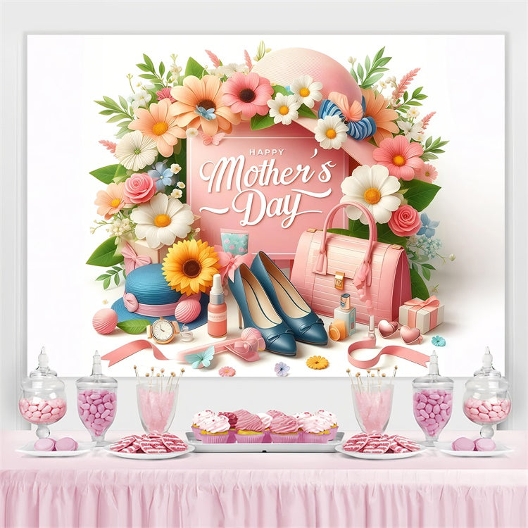 Backdrops For Mother's Day Chic Floral Fashion Backdrop GTY3-146
