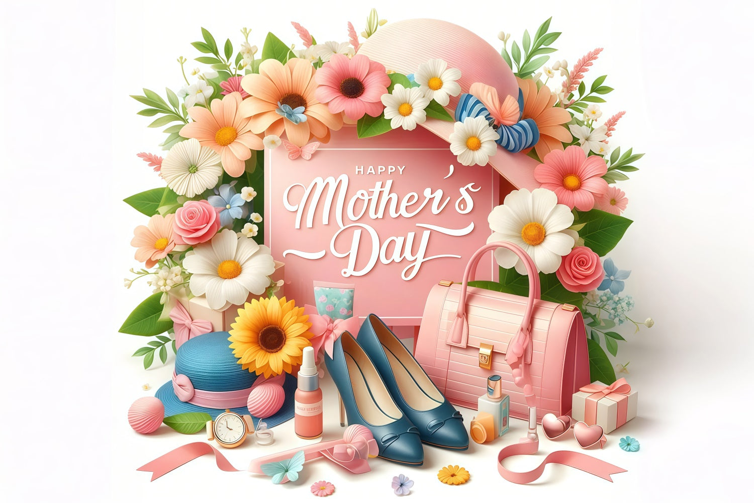 Backdrops For Mother's Day Chic Floral Fashion Backdrop GTY3-146