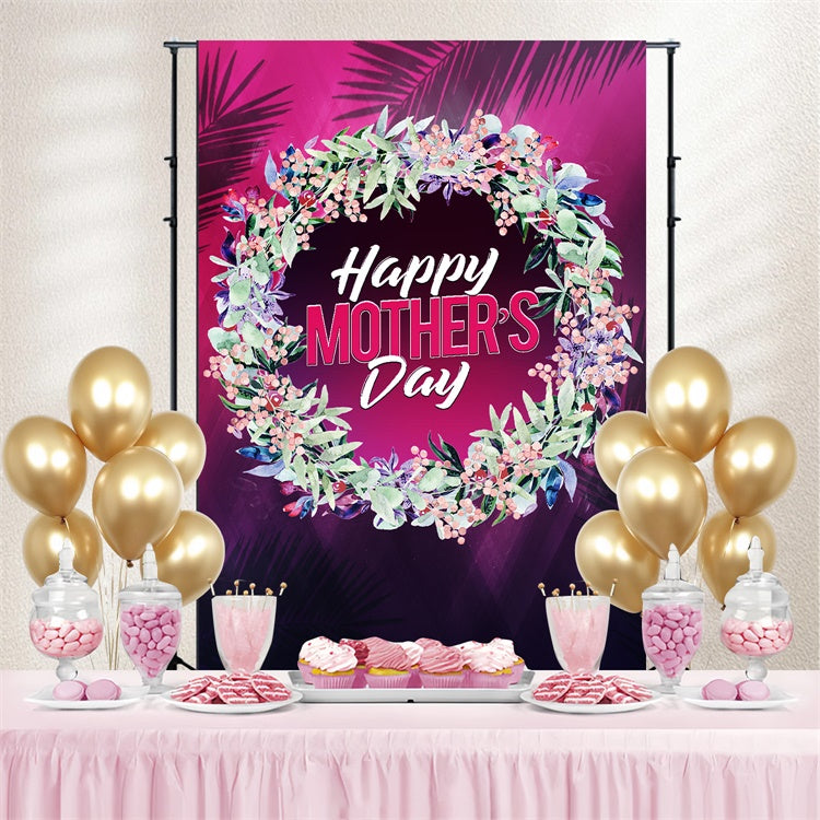 Mothers Day Backdrop Tropical Floral Wreath Custom Backdrop GTY3-149