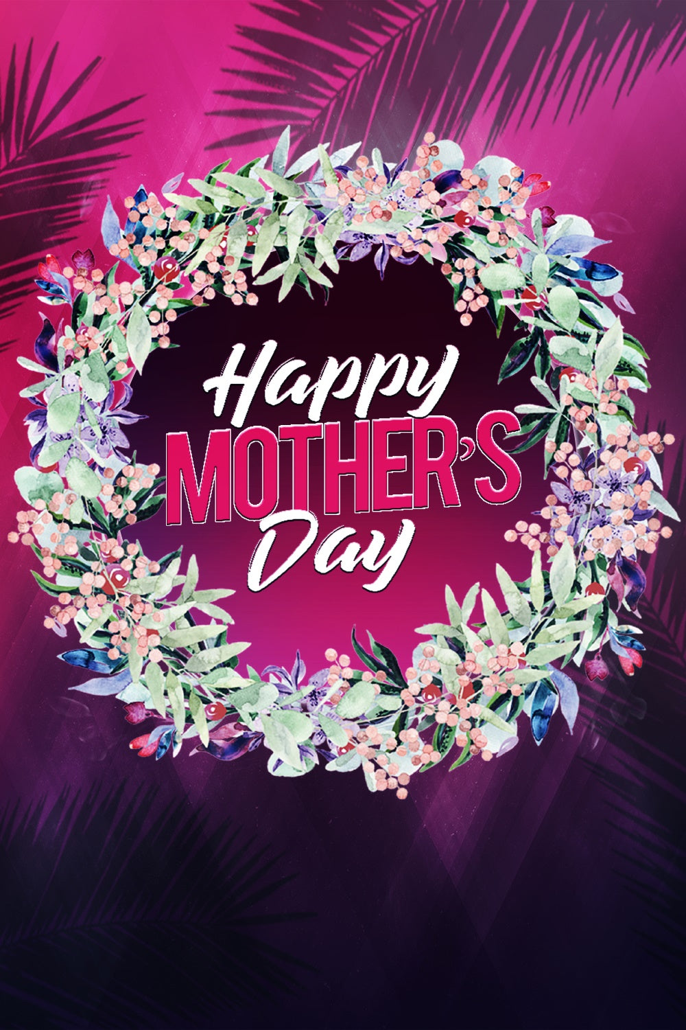 Mothers Day Backdrop Tropical Floral Wreath Custom Backdrop GTY3-149