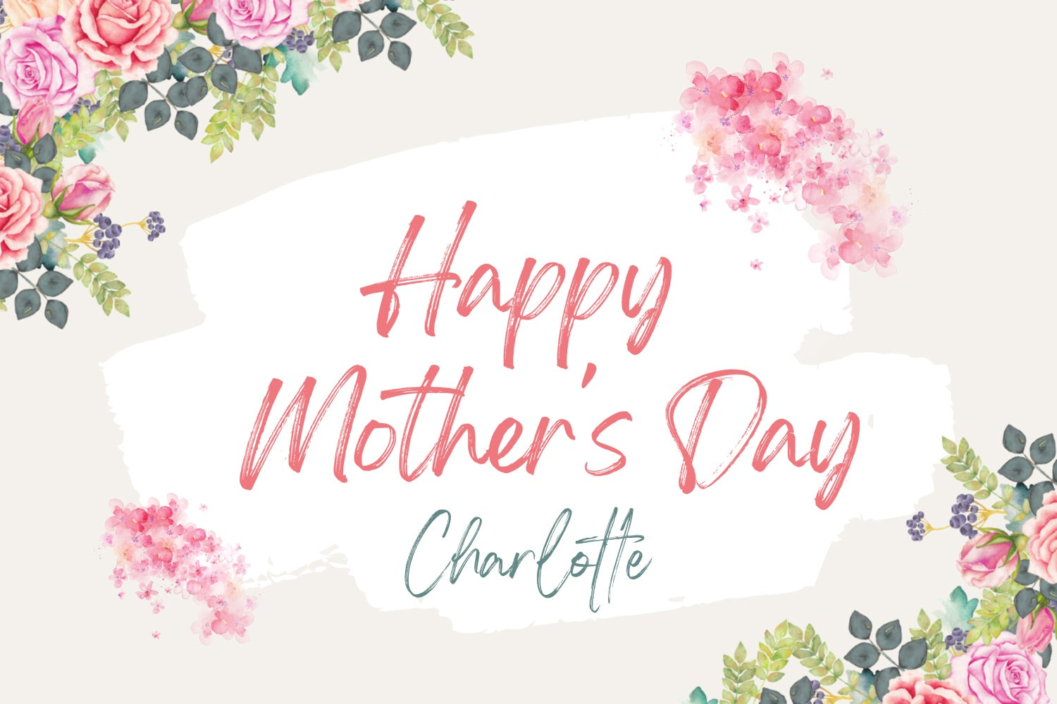 Mothers Day Photo Backdrop Blush Watercolor Floral Backdrop GTY3-153