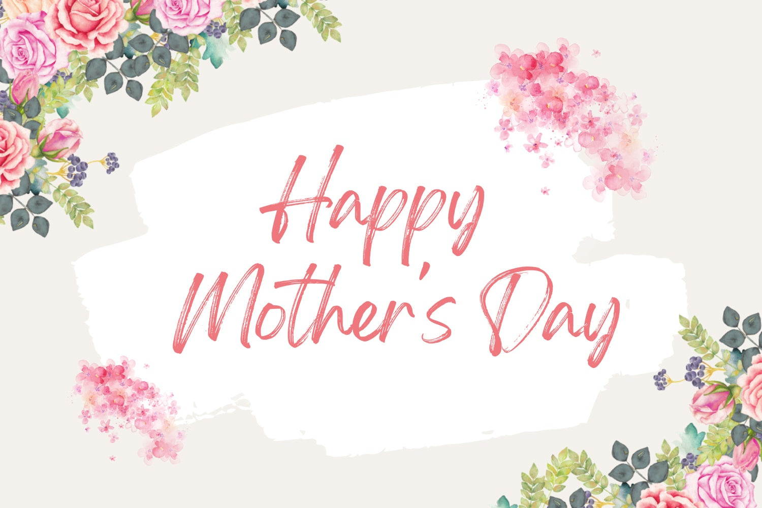 Mothers Day Photo Backdrop Blush Watercolor Floral Backdrop GTY3-153