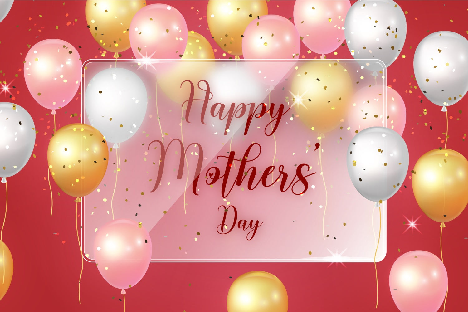 Mothers Day Photo Backdrop Luxury Red Glam Balloon Backdrop GTY3-166