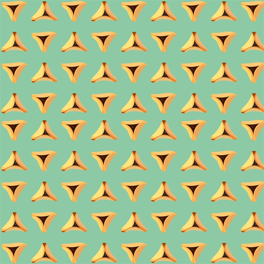 Purim Backdrop Festival Dessert Pattern Green Backdrop GTY3-17