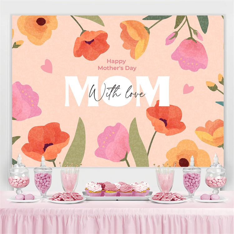 Mothers Day Photo Backdrop Warm Pastel Bloom Backdrop GTY3-170