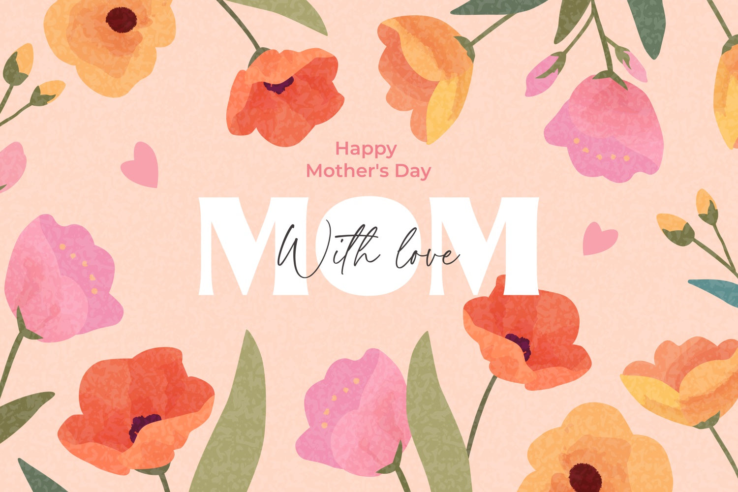 Mothers Day Photo Backdrop Warm Pastel Bloom Backdrop GTY3-170
