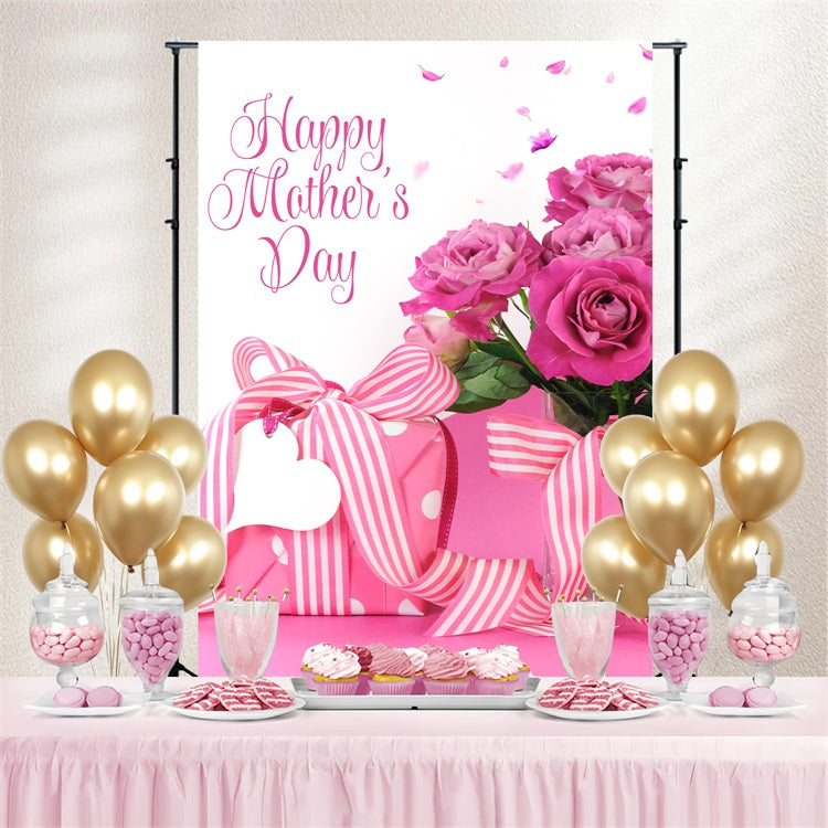 Mothers Day Photo Backdrop Pink Roses Gift Custom Backdrop GTY3-172