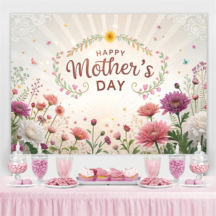 Mother's Day Backdrops Vintage Garden Floral Personalised Backdrop GTY3-179