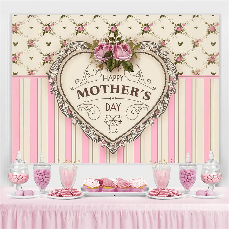 Mother's Day Photo Backdrop Victorian Floral Personalized Backdrop GTY3-198