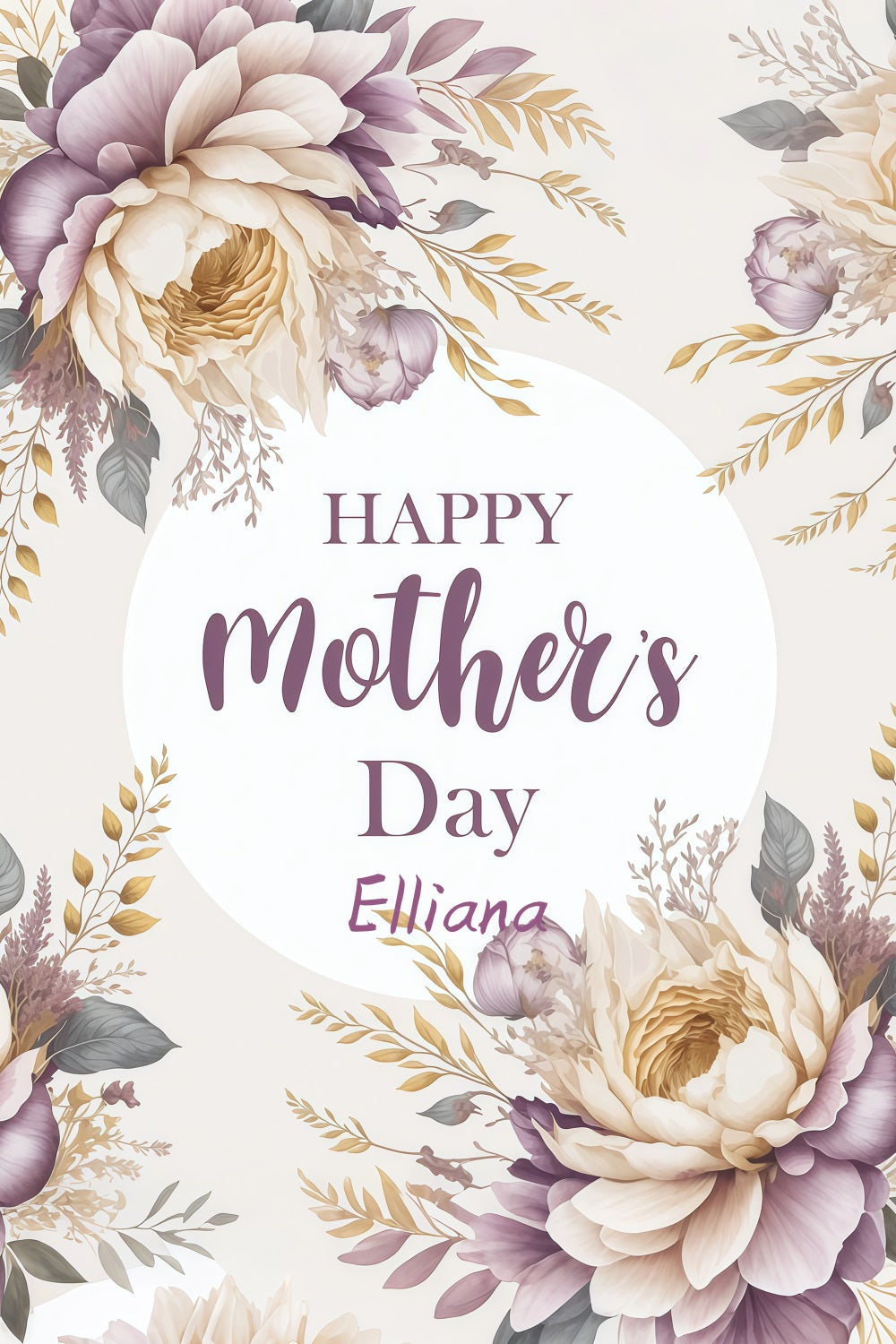 Happy Mother's Day Backdrop Peony Bloom Personalised Backdrop GTY3-207