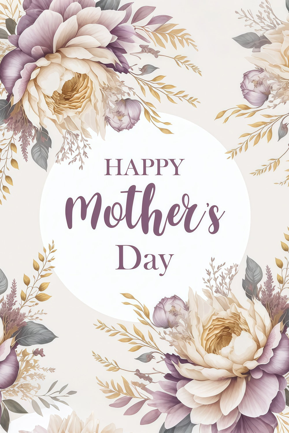 Happy Mother's Day Backdrop Peony Bloom Personalised Backdrop GTY3-207