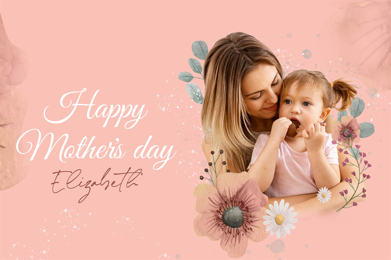 Mothers Day Photo Backdrop Love Floral Custom Backdrop GTY3-212