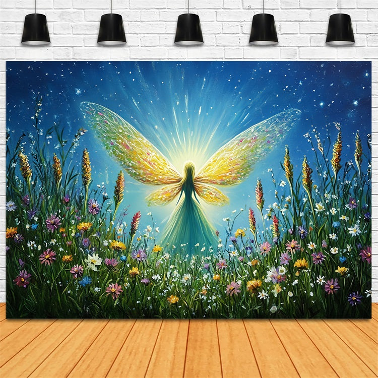 Spring Picture Backdrop Starry Fairy Blooming Field Backdrop LXX1-11