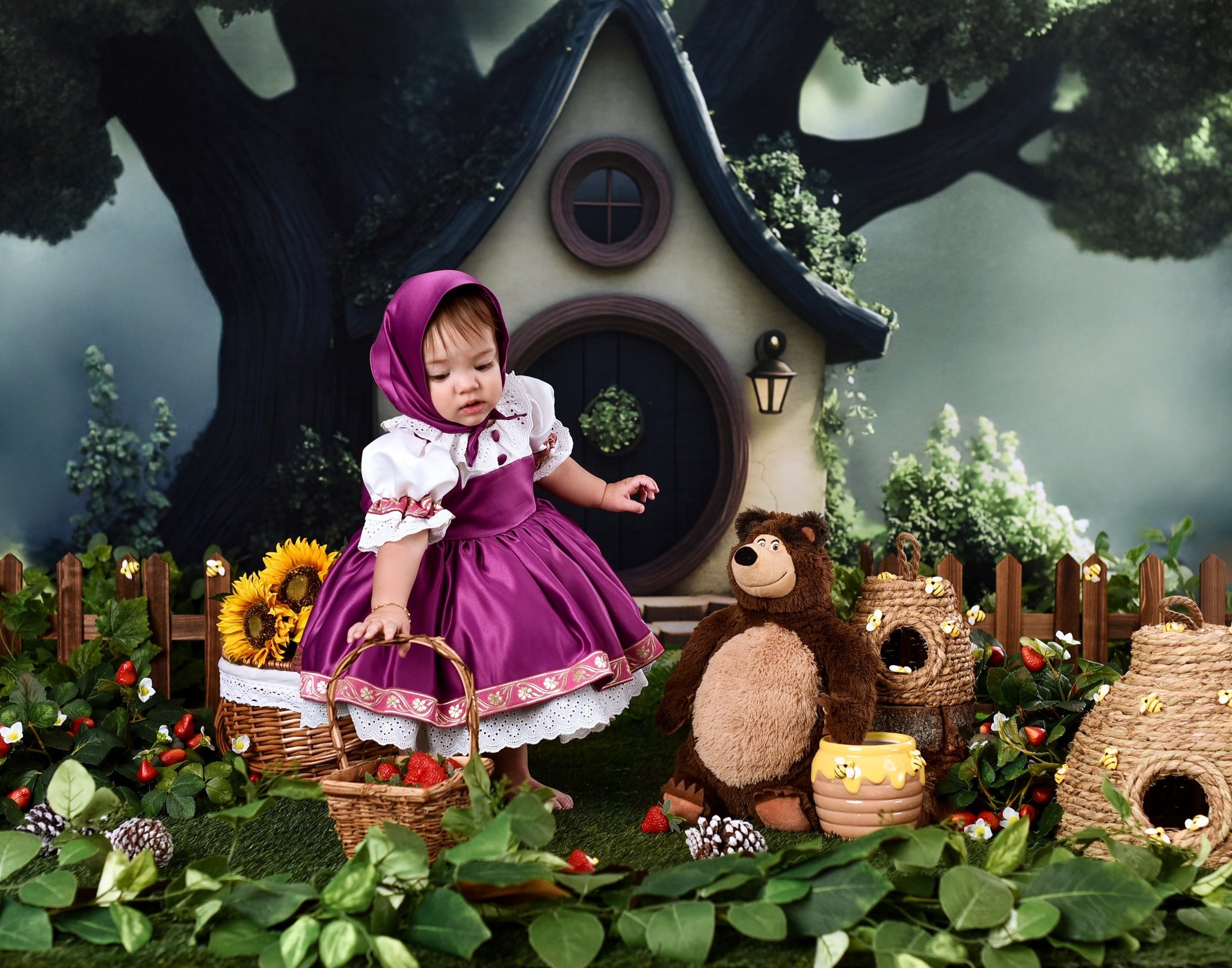 Spring Picture Backdrops Hidden Cottage Enchanted Woods Backdrop LXX1-161