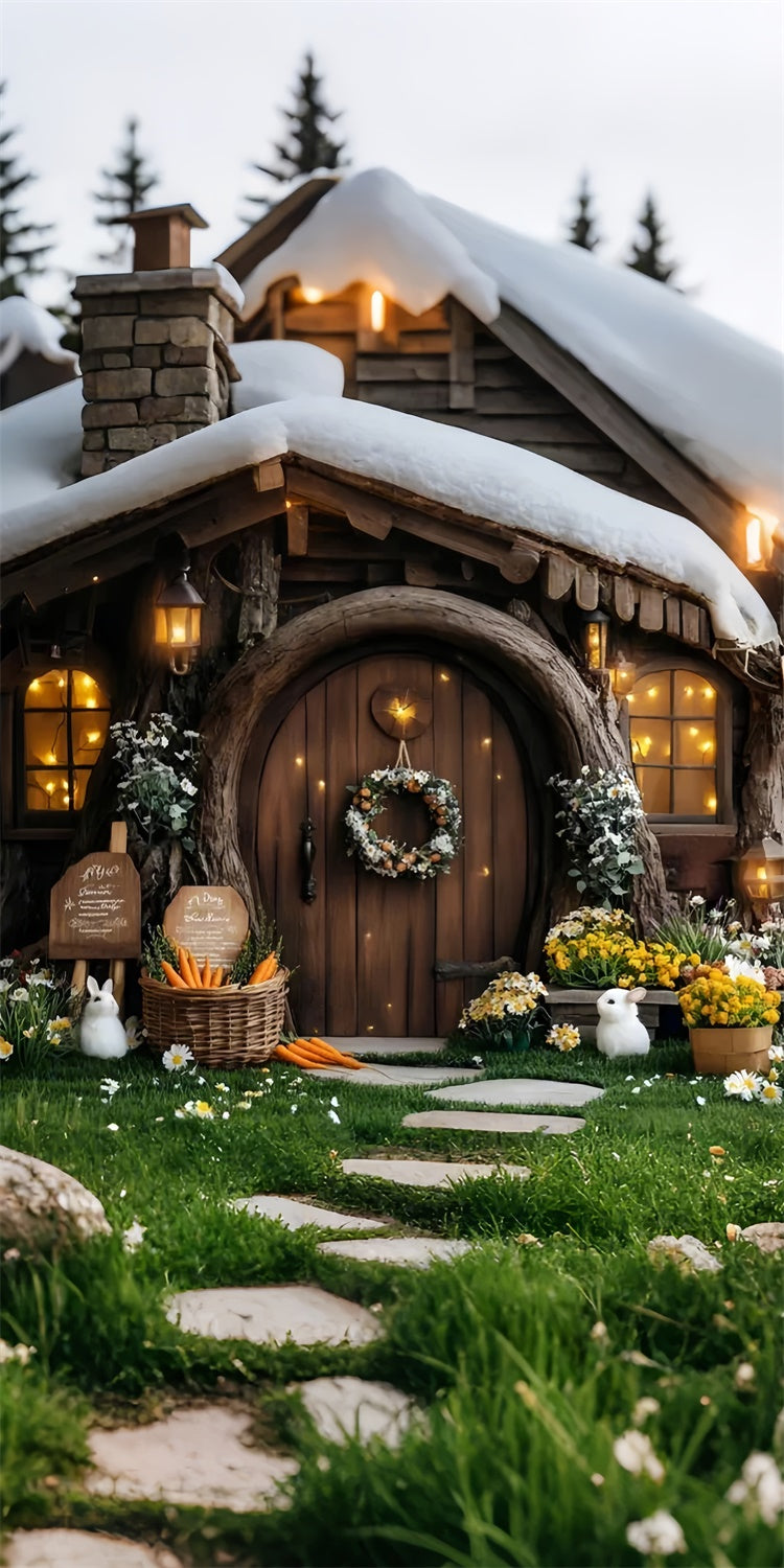 Christmas Backdrops Christmas Eve Cabin Warm Lights Sweep Backdrop LXX2-299