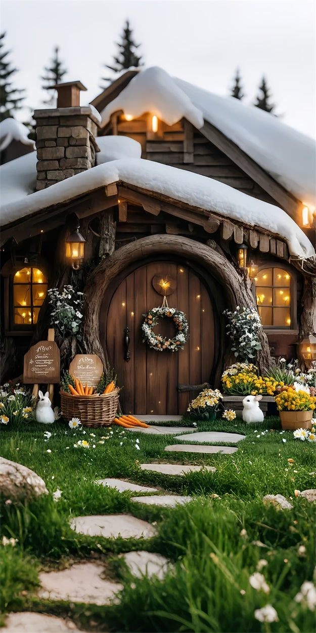 Christmas Backdrops Christmas Eve Cabin Warm Lights Sweep Backdrop LXX2-299