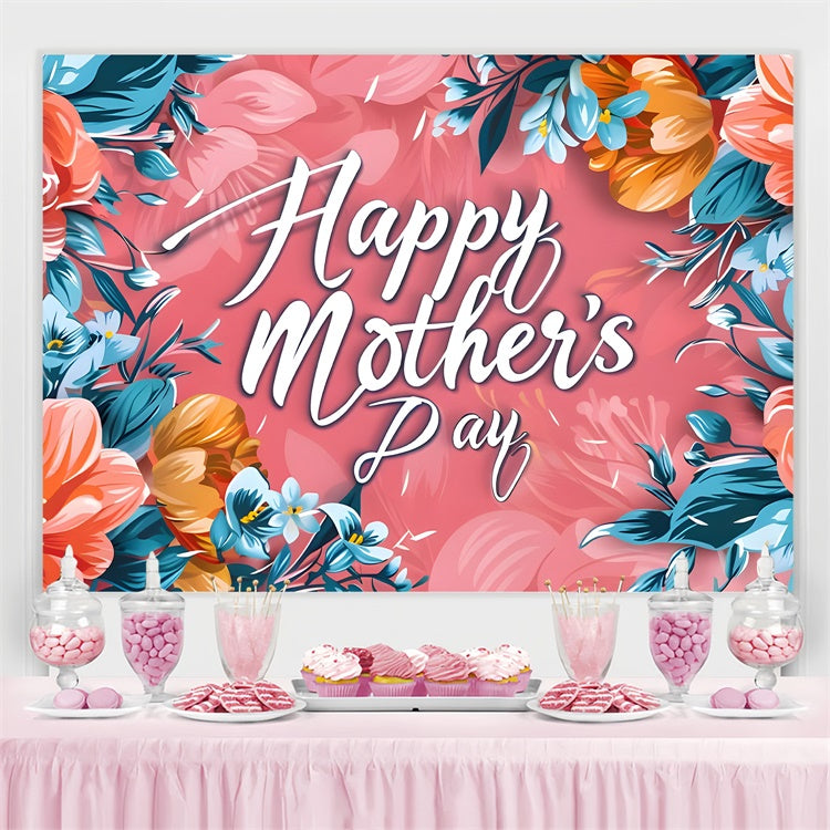 Backdrop For Mothers Day Vibrant Festive Floral Custom Backdrop LXX3-55