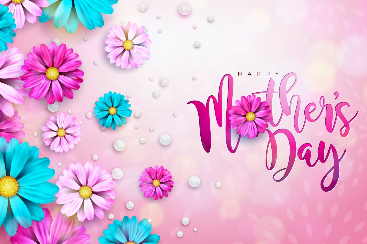 Mothers Day Backdrop Elegant Gradient Floral Custom Backdrop LXX3-67