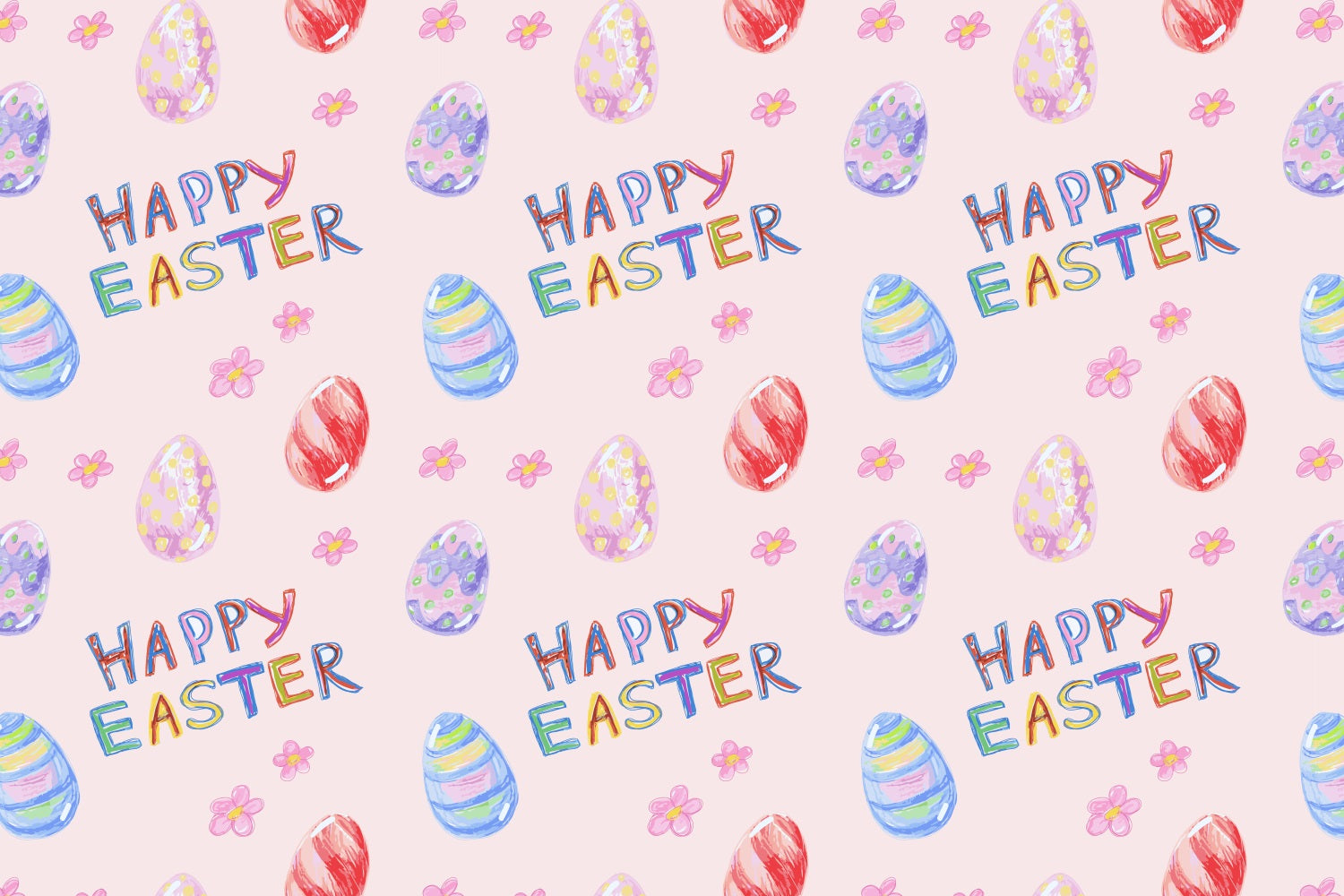 Easter Backdrops Colorful Hand-Painted Egg Customized Backdrop LXX3-94