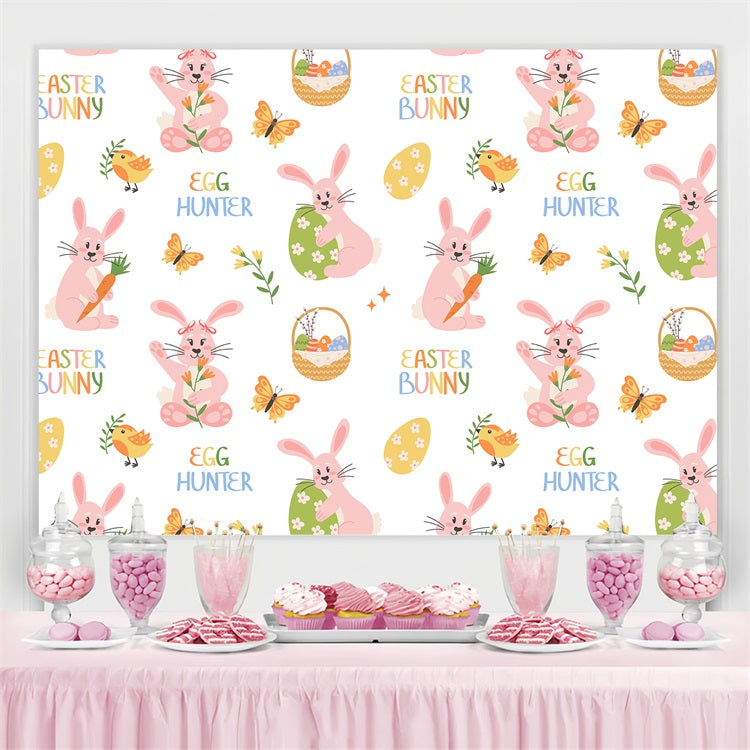 Easter Photo Backdrop Cute Bunny Egg Personalised Backdrop LXX3-95