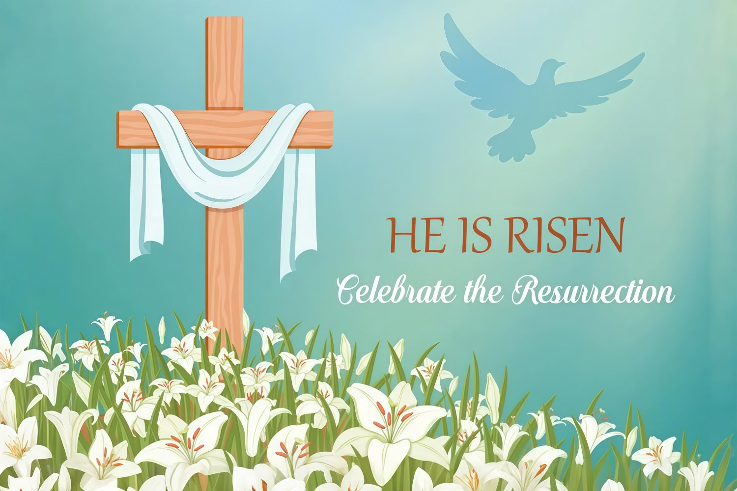 Religious Easter Backdrops Cross Daffodils Backdrop Custom Backdrop LXX3-97
