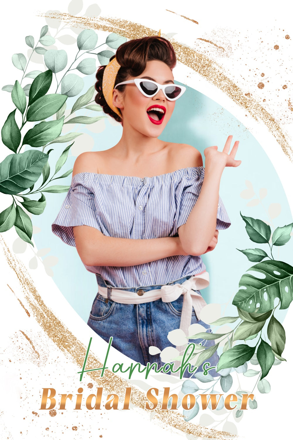 Bridal Shower Photo Backdrop Fresh Botanical Personalized Backdrop LXX4-117