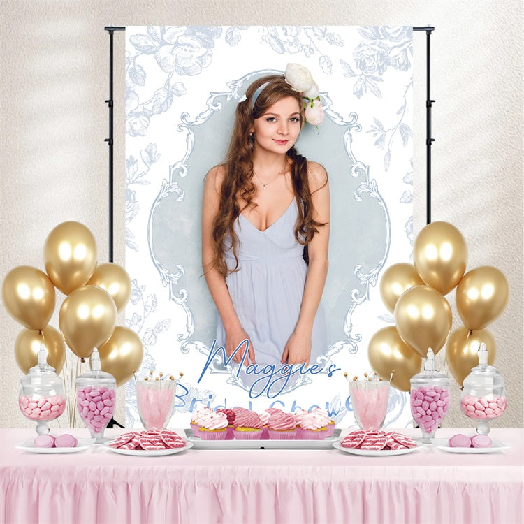 Backdrop For Bridal Shower Photos Soft Vintage Floral Custom Backdrop LXX4-128