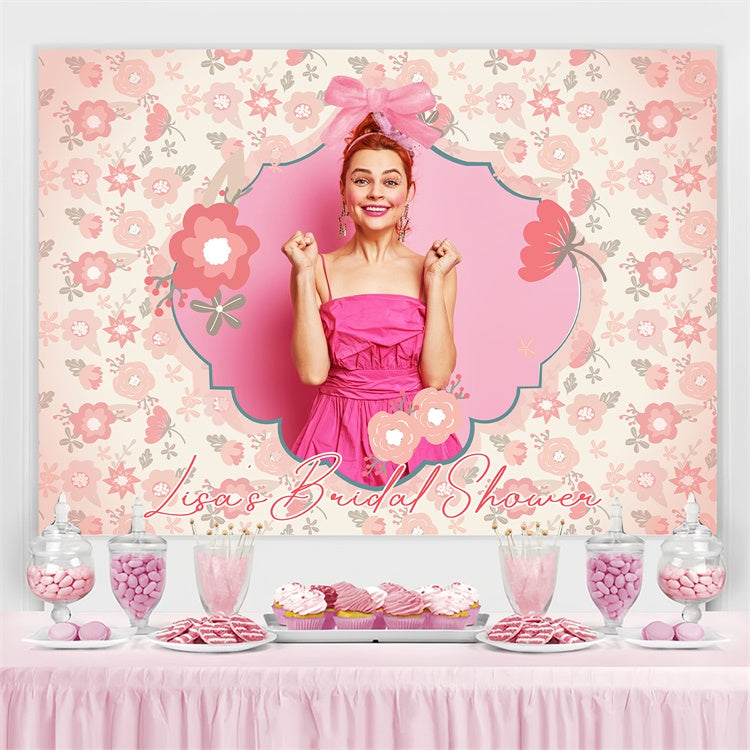 Backdrops For Bridal Shower Playful Pink Garden Customized Backdrop LXX4-133