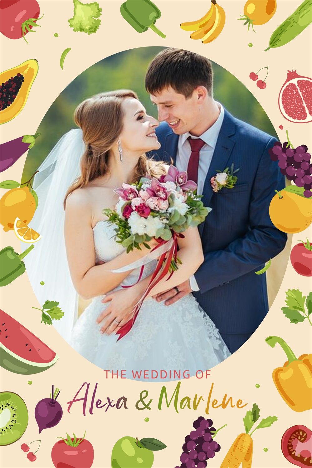 Customized Wedding Backdrop Vibrant Love Orchard Backdrop LXX4-136