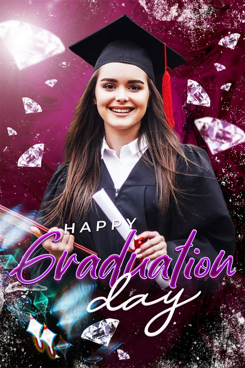 Personalized Graduation Backdrop Radiant Diamond Graduation Party Backdrop LXX4-142