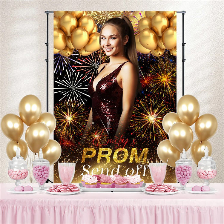Prom Photo Backdrop Bright Fireworks Graduation Party Backdrop LXX4-160