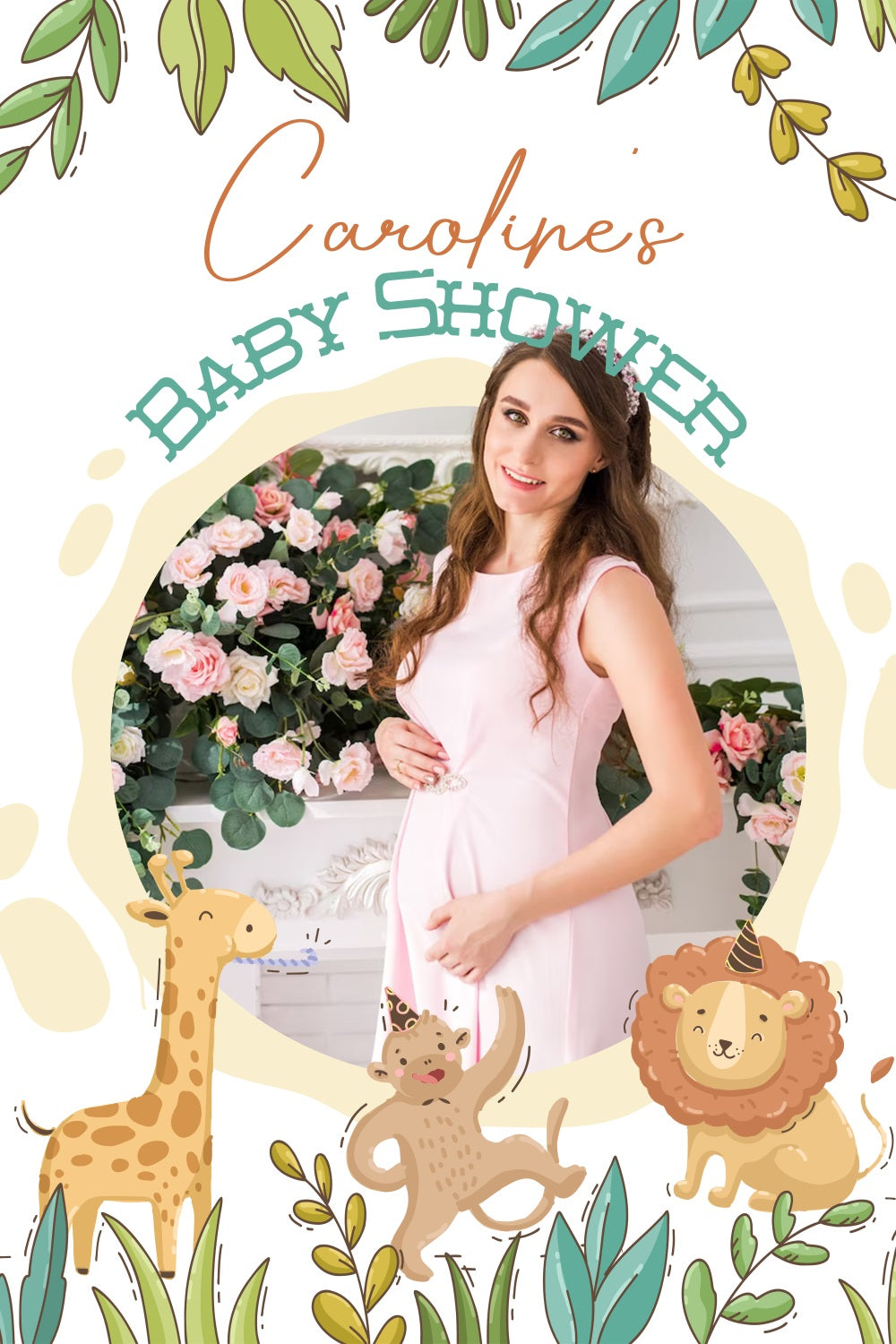 Safari Baby Shower Backdrop Cartoon Jungle Animal Personalised Backdrop LXX4-192