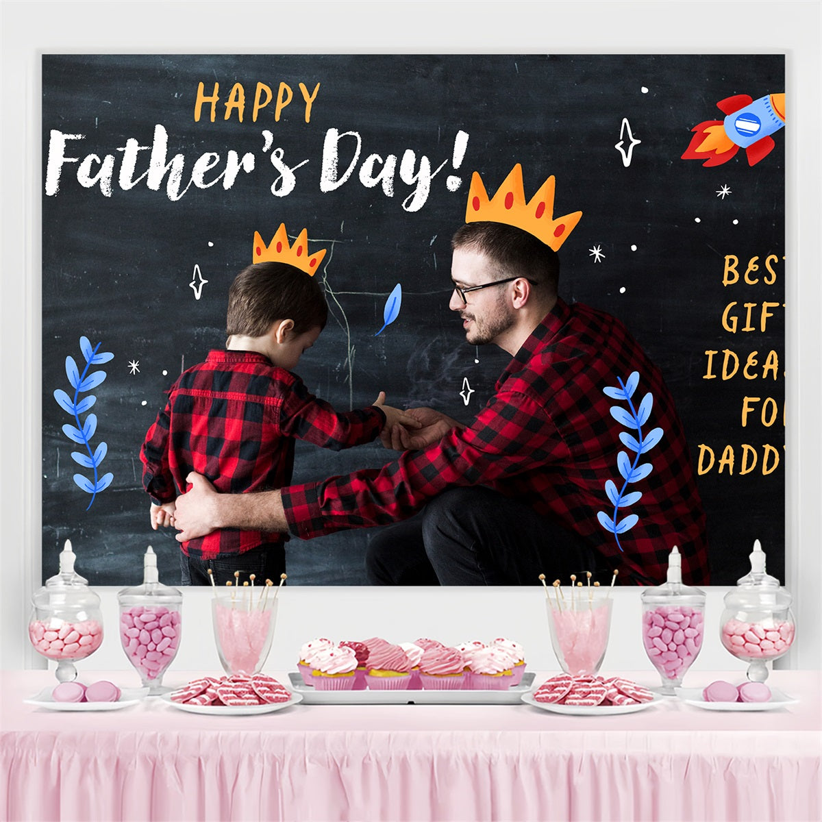 Father's Day Backdrop Chalkboard Fun Personalized Backdrop LXX4-77