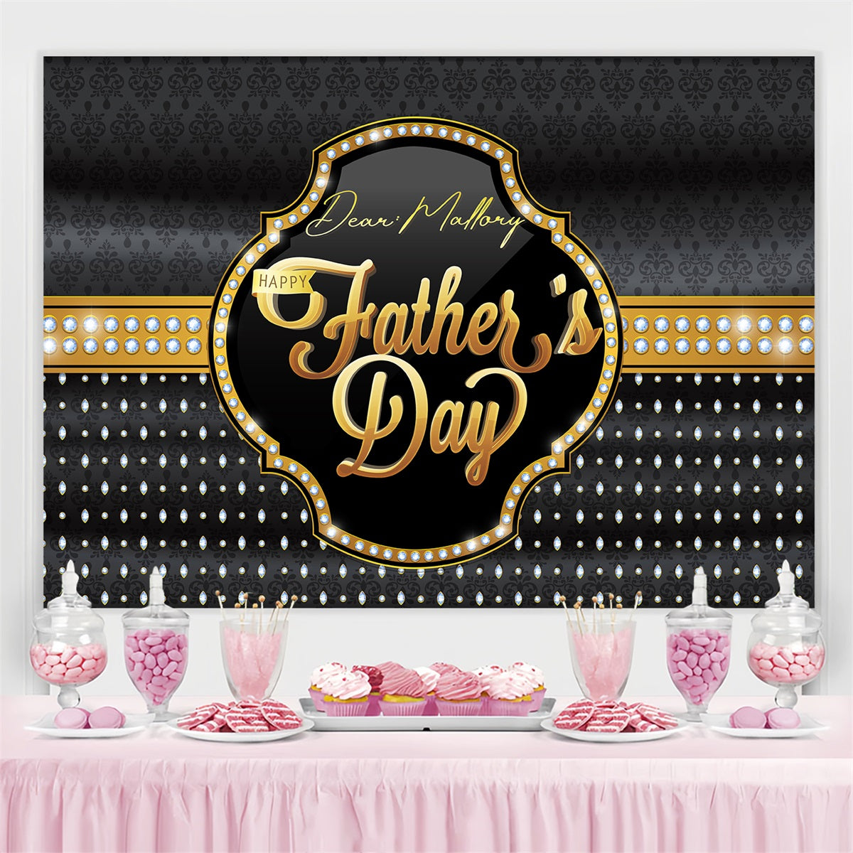 Fathers Day Backdrops Black Diamond Personalised Backdrop LXX4-79