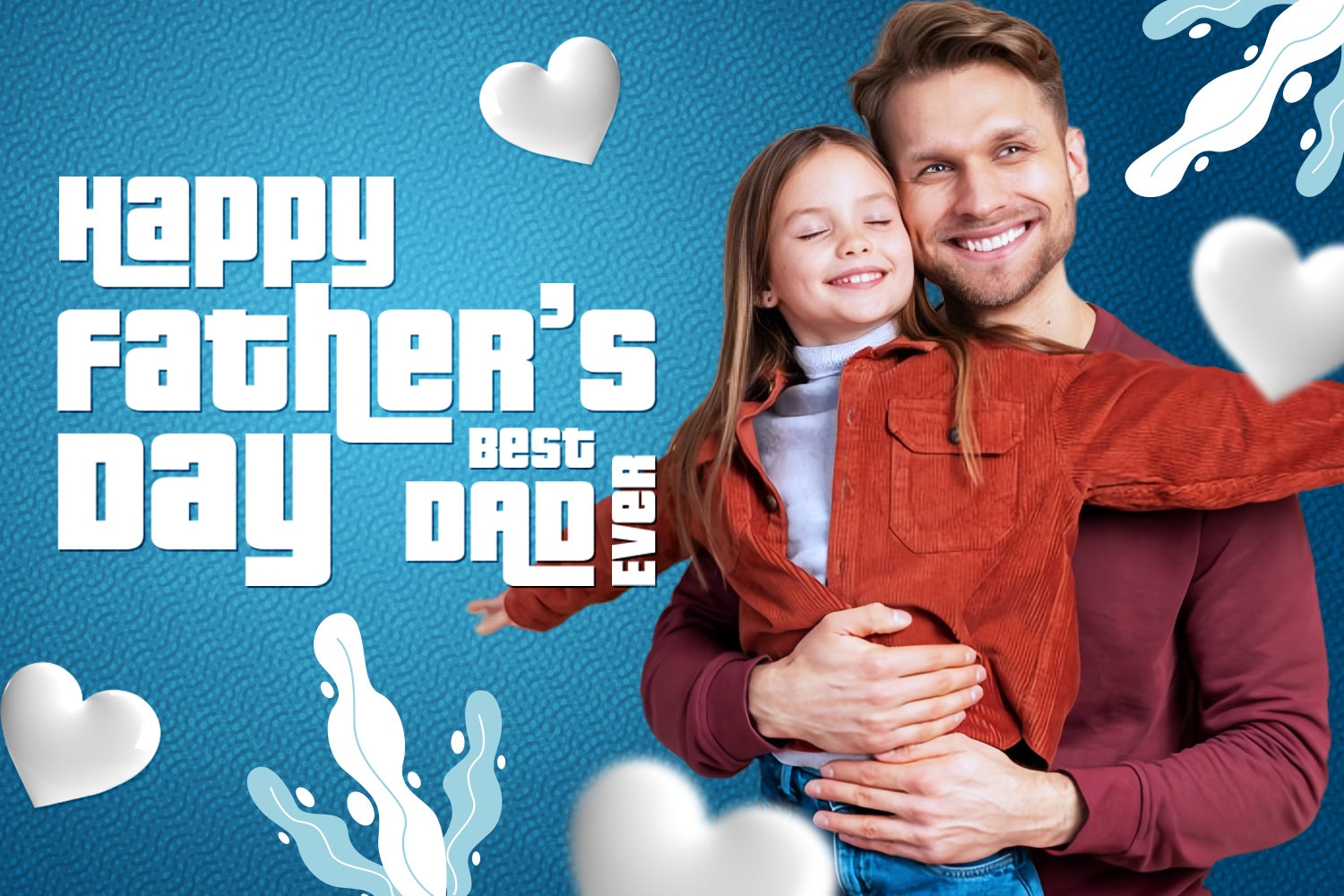 Fathers Day Backdrops Blue Heart Hug Custom Backdrop LXX5-12