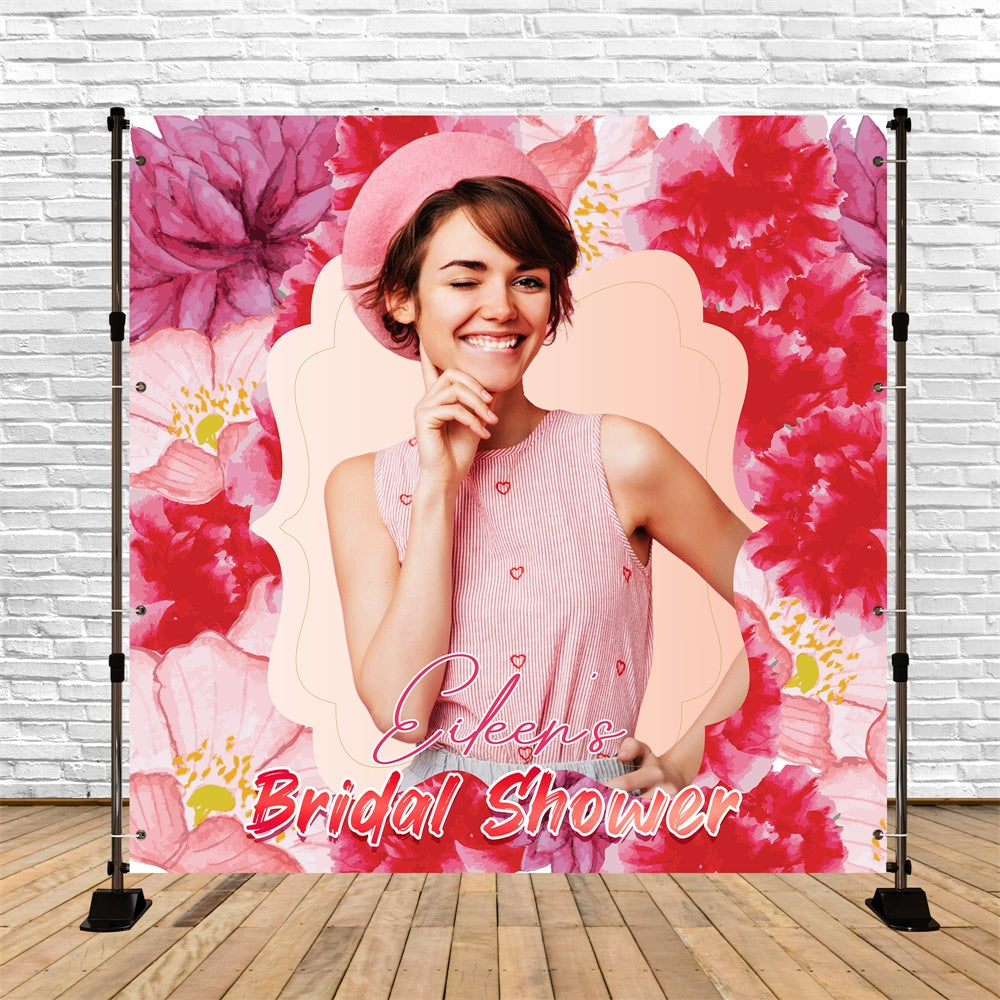 Bridal Shower Backdrop Ideas Red Floral Charm Custom Backdrop LXX5-162