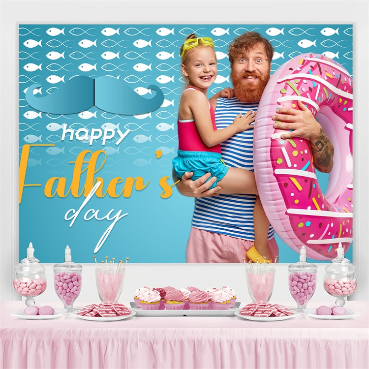 Fathers Day Backdrops Blue Sea Swim Custom Backdrop LXX5-17