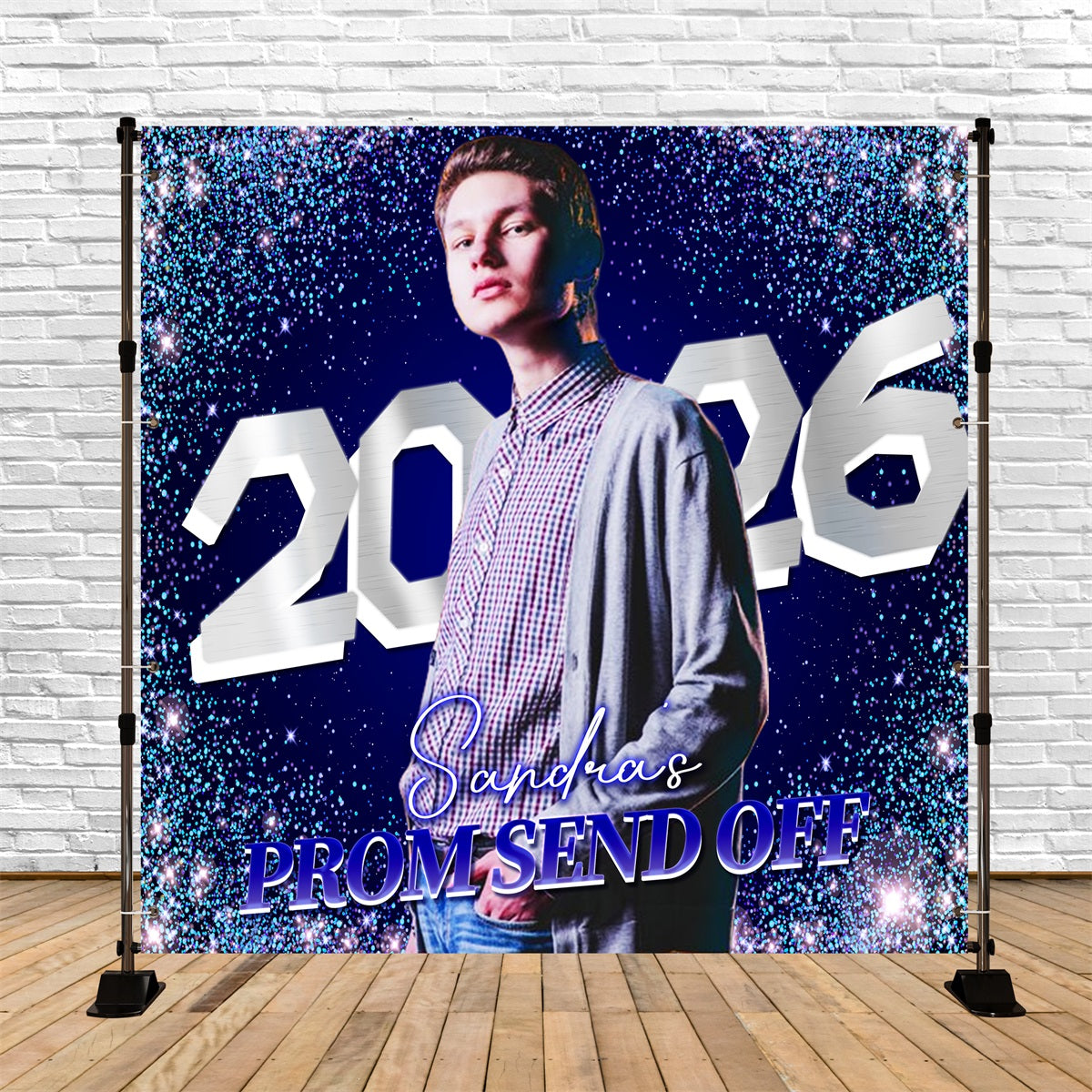 Prom Photo Backdrop Sparkle Celebration Personalized Party Graduation Backdrop LXX5-218