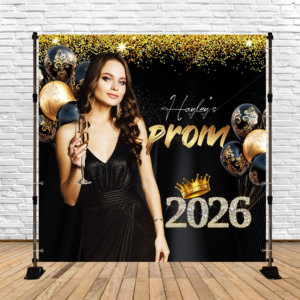 Prom Backdrop Glamour Balloon Personalized Party Graduation Backdrop LXX5-230
