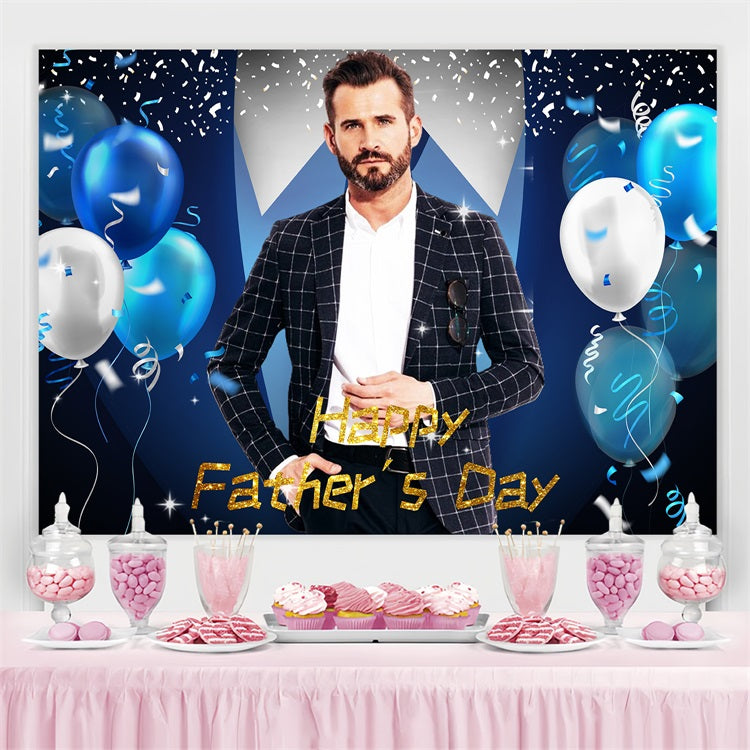 Father's Day Photo Backdrop Celebration Balloons Personalised Backdrop LXX5-5