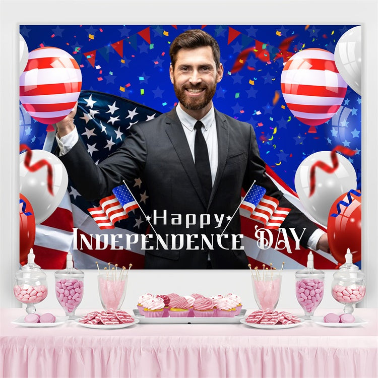 American Flag Backdrop Elegant Balloon Patriot Custom Backdrop LXX5-64