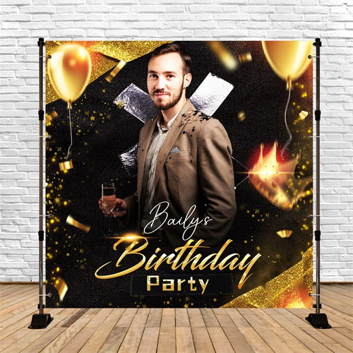 Backdrop Ideas For Birthday Glitter Balloon Celebration Customized Backdrop LXX5-92